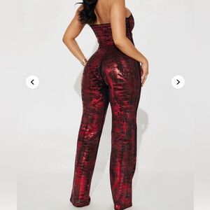 Fashion Nova Bold Red and Black Jumpsuit
